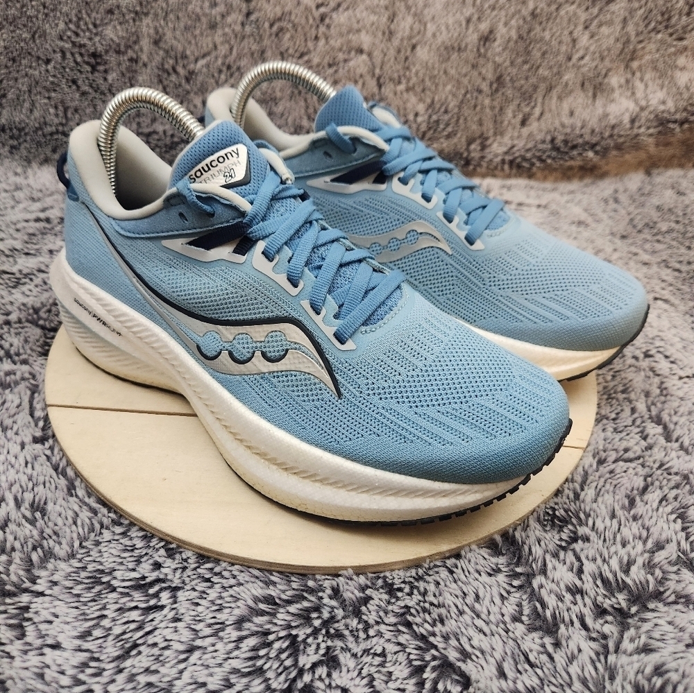 Saucony Triumph 21 Bluelight Mauve Running Shoes Women's Size 7.5